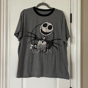 Seven Times Six Nightmare Before Christmas Jack Skellington Pajama Shirt L